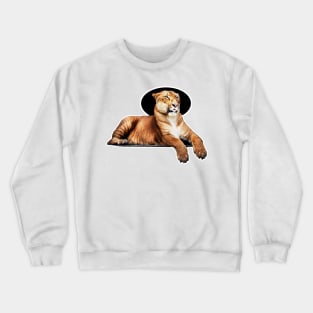 Tiger feline in pose of king of animals Crewneck Sweatshirt